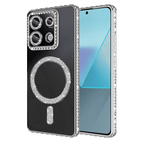 LRZ02 Xiaomi Redmi 13C Joke Simli Magneticsafe Kılıf - Gümüş