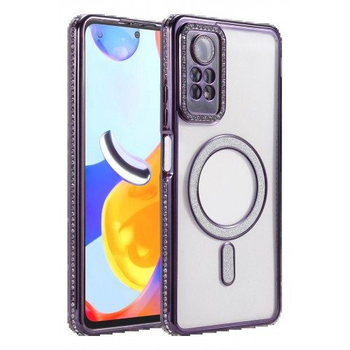 LRZ02 Xiaomi Redmi Note 12 Pro 4G Joke Simli Magneticsafe Kılıf - Derin Mor