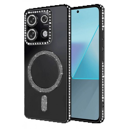 LRZ02 Xiaomi Redmi Note 13 Pro 4G Joke Simli Magneticsafe Kılıf - Siyah
