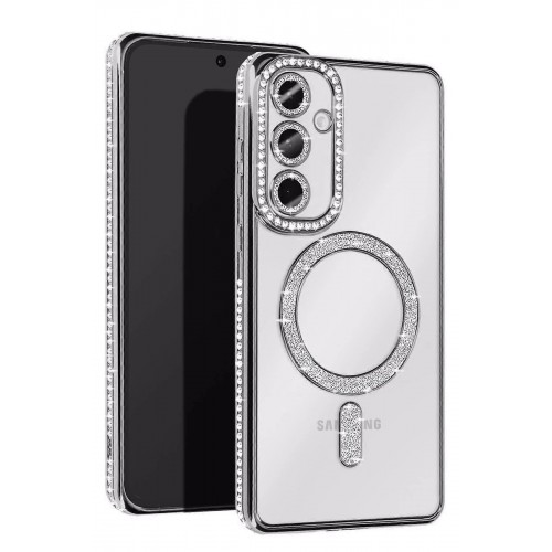 LRZ02 Samsung Galaxy A56 Joke Simli Magneticsafe Kılıf - Gümüş