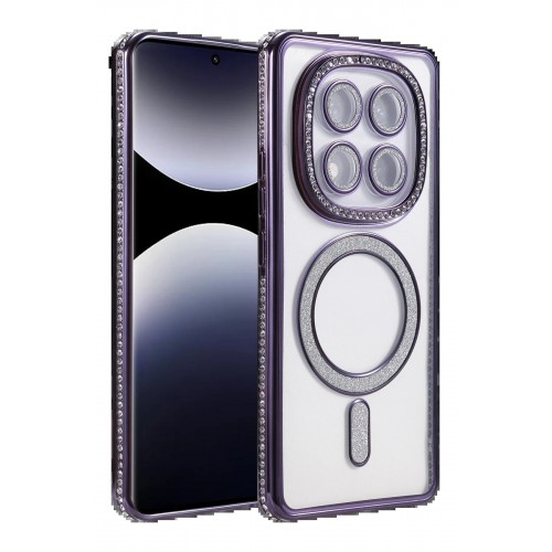 LRZ02 Xiaomi Redmi Note 14 Pro 5G Joke Simli Magneticsafe Kılıf - Derin Mor