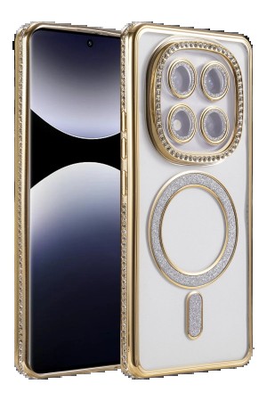 LRZ02 Xiaomi Redmi Note 14 Pro 5G Joke Simli Magneticsafe Kılıf - Gold&hellip;