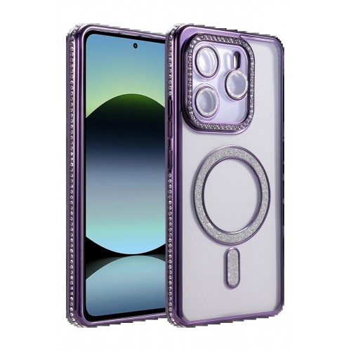 LRZ02 Xiaomi Redmi Note 14 4G Joke Simli Magneticsafe Kılıf - Derin Mor