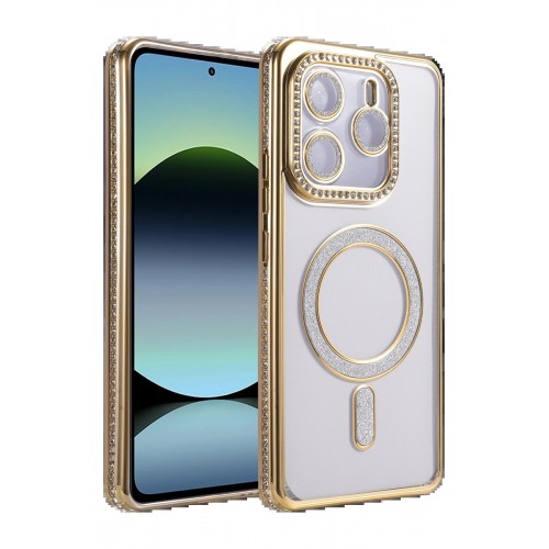 LRZ02 Xiaomi Redmi Note 14 4G Joke Simli Magneticsafe Kılıf - Gold