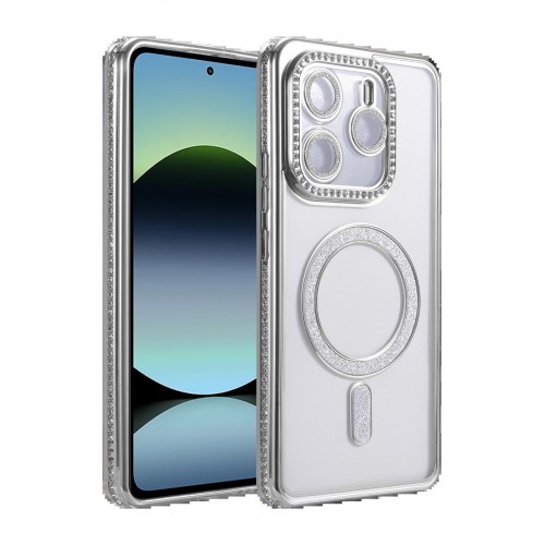 LRZ02 Xiaomi Redmi Note 14 4G Joke Simli Magneticsafe Kılıf - Gümüş