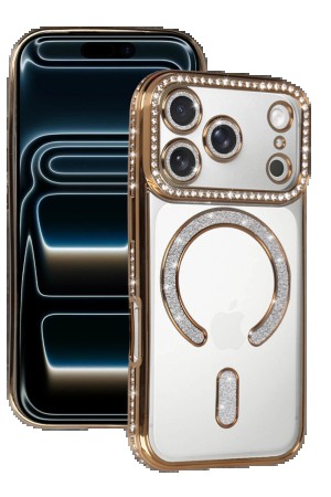 LRZ02 Apple iPhone 17 Pro Joke Simli Magneticsafe Kılıf - Gold&hellip;