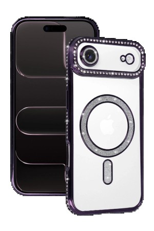 LRZ02 Apple iPhone 17 Air Joke Simli Magneticsafe Kılıf - Derin Mor&hellip;