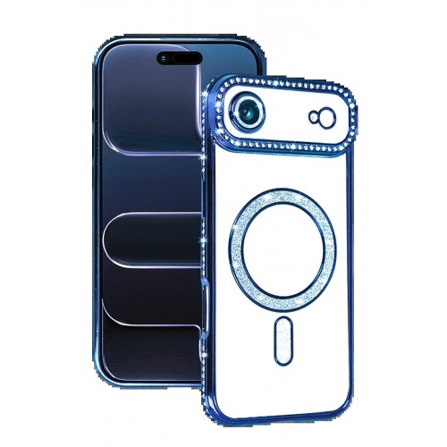 LRZ02 Apple iPhone 17 Air Joke Simli Magneticsafe Kılıf - Mavi