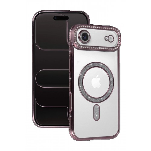 LRZ02 Apple iPhone 17 Air Joke Simli Magneticsafe Kılıf - Pembe