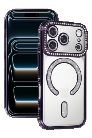 LRZ02 Apple iPhone 17 Pro Max Joke Simli Magneticsafe Kılıf - Derin Mor&hellip;