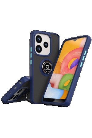 LRZ02 Xiaomi Redmi Note 14 4G Montreal Yüzüklü Silikon Kapak - Lacivert&hellip;