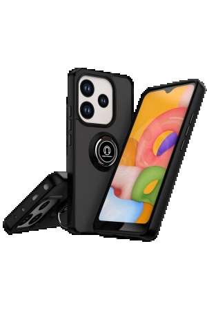 LRZ02 Xiaomi Redmi Note 14 4G Montreal Yüzüklü Silikon Kapak - Siyah&hellip;