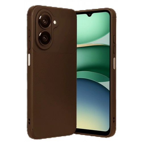 LRZ02 Samsung Galaxy A07 4G Auto Focus Karbon Kapak - Kahverengi