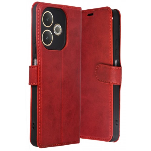 LRZ02 Oppo A5 Pro 4G Trend S Plus Kapaklı Kılıf - Kırmızı