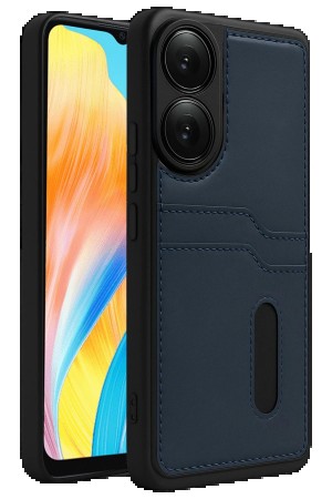 LRZ02 Oppo A38 Sara Kartvizitli Deri Kılıf - Lacivert&hellip;