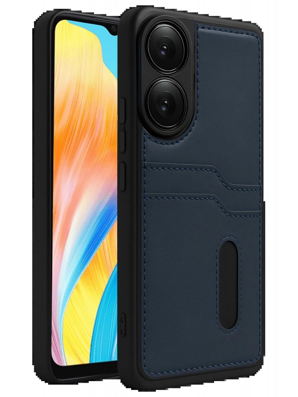 LRZ02 Oppo A38 Sara Kartvizitli Deri Kılıf - Lacivert&hellip;