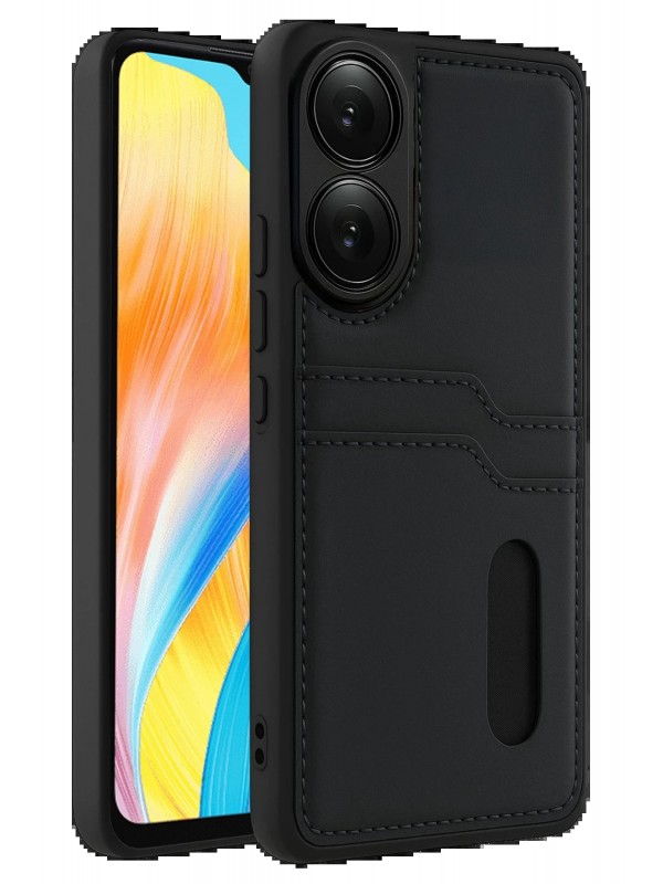 LRZ02 Oppo A38 Sara Kartvizitli Deri Kılıf - Siyah&hellip;