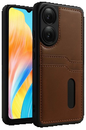 LRZ02 Oppo A38 Sara Kartvizitli Deri Kılıf - Taba&hellip;