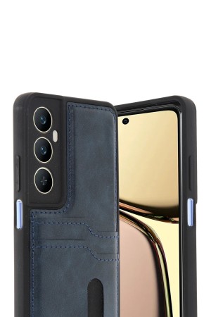 LRZ02 Realme C65 Sara Kartvizitli Deri Kılıf - Lacivert&hellip;