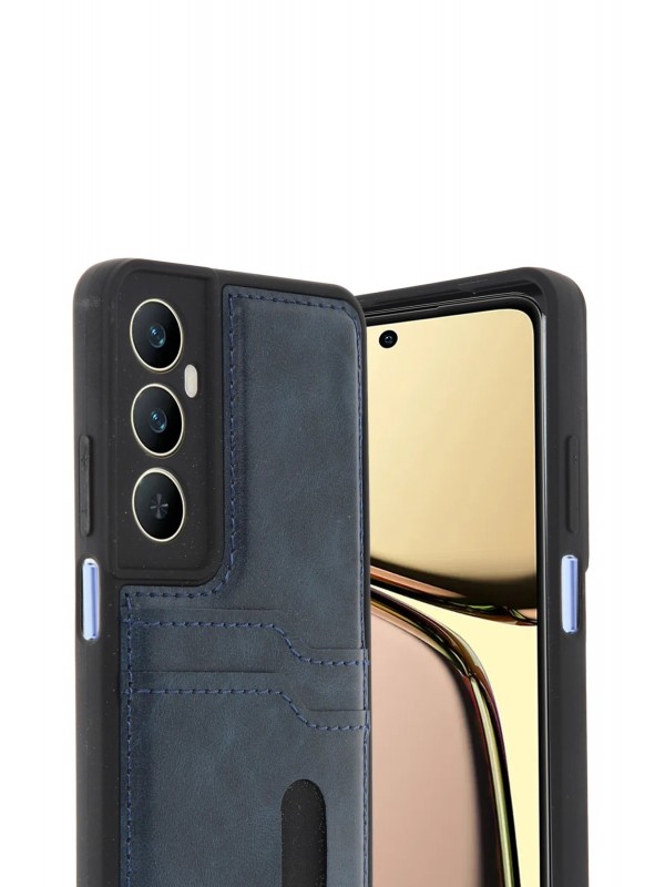 LRZ02 Realme C65 Sara Kartvizitli Deri Kılıf - Lacivert&hellip;