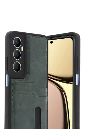 LRZ02 Realme C65 Sara Kartvizitli Deri Kılıf - Yeşil&hellip;