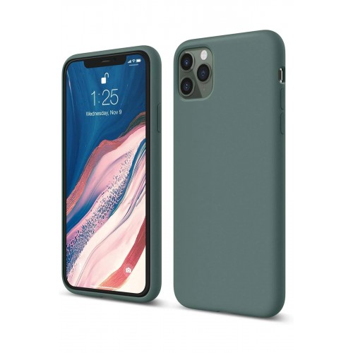 LRZ02 iPhone 11 Pro Kılıf First Silikon - Koyu Yeşil