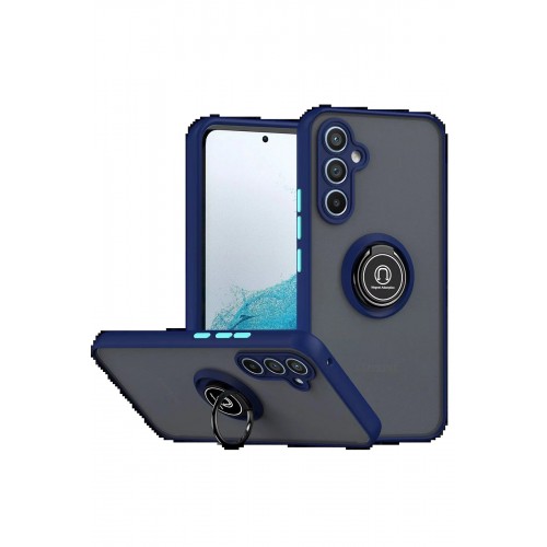 LRZ02 Samsung Galaxy S25 FE Montreal Yüzüklü Silikon Kapak - Lacivert