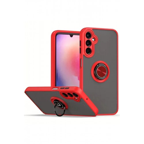 LRZ02 Samsung Galaxy A17 5G Montreal Yüzüklü Silikon Kapak - Kırmızı