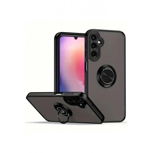 LRZ02 Samsung Galaxy A17 5G Montreal Yüzüklü Silikon Kapak - Siyah