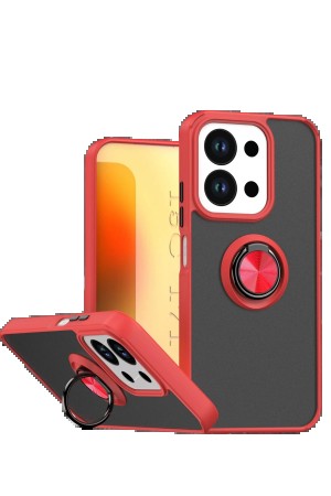 LRZ02 Xiaomi Redmi 15C 4G Montreal Yüzüklü Silikon Kapak - Kırmızı&hellip;