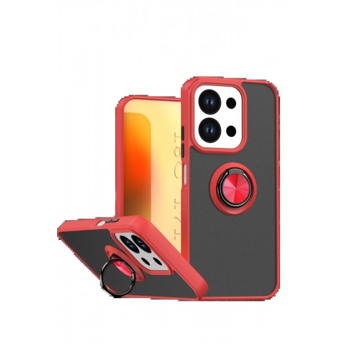 LRZ02 Xiaomi Redmi 15C 4G Montreal Yüzüklü Silikon Kapak - Kırmızı