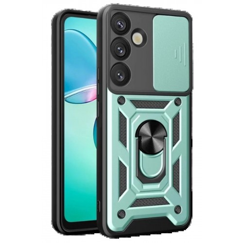 LRZ02 Samsung Galaxy S25 FE Pars Lens Yüzüklü Silikon - Yeşil