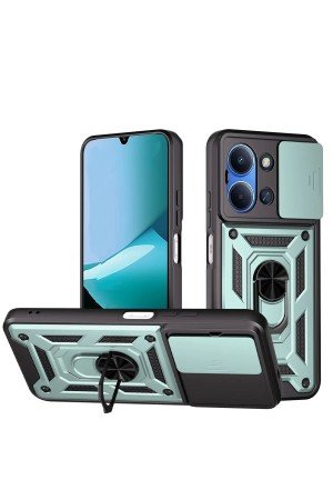 LRZ02 Xiaomi Redmi 15C 4G Pars Lens Yüzüklü Silikon - Yeşil&hellip;