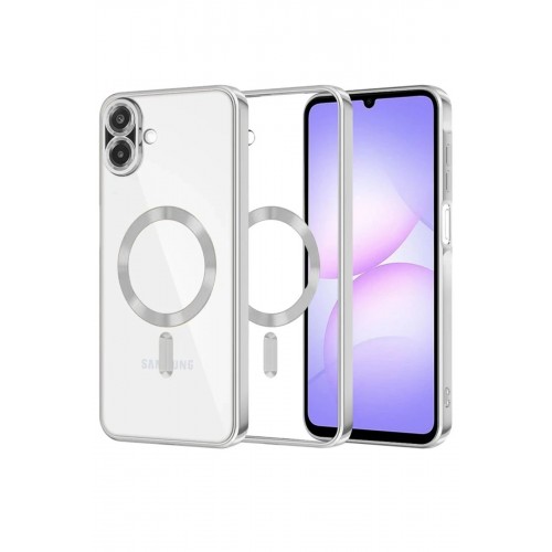 LRZ02 Samsung Galaxy A07 4G Kross Magneticsafe Kapak - Gümüş LRZ02 Samsung Galaxy A07 4G Kross Magneticsafe Kapak - Gümüş