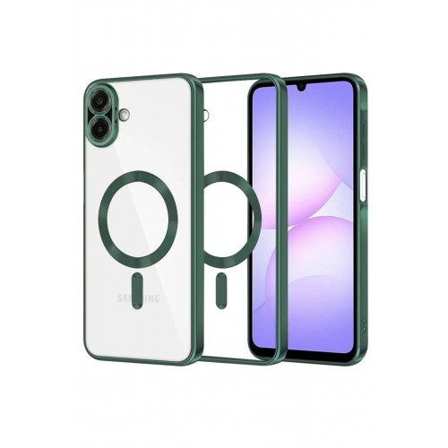 LRZ02 Samsung Galaxy A07 4G Kross Magneticsafe Kapak - Koyu Yeşil