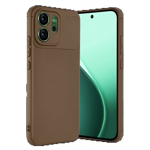 LRZ02 Oppo Reno 14F Auto Focus Karbon Kapak - Kahverengi