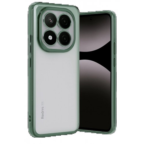 LRZ02 Xiaomi Redmi Note 14 Pro Plus Kılıf Lensli Silikon - Yeşil