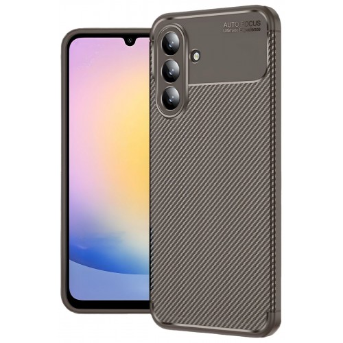 LRZ02 Samsung Galaxy A17 5G Auto Focus Karbon Kapak - Kahverengi