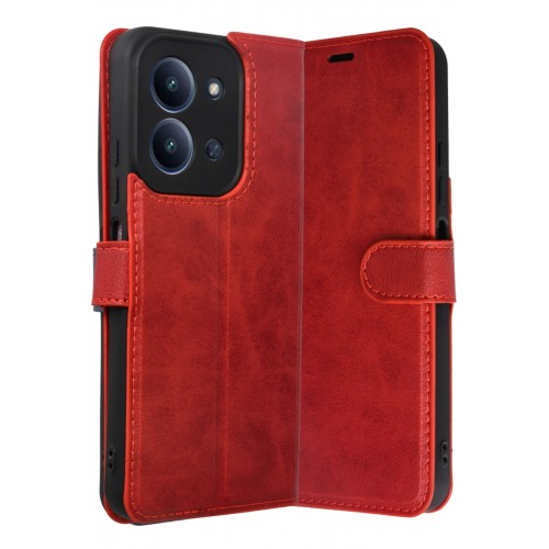 LRZ02 Xiaomi Redmi 15C 4G Trend S Plus Kapaklı Kılıf - Kırmızı