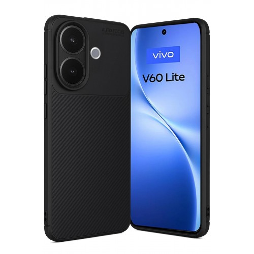 LRZ02 Vivo V60 Lite Auto Focus Karbon Kapak - Siyah
