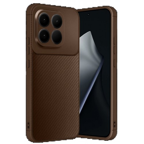 LRZ02 Xiaomi Mi 15T Auto Focus Karbon Kapak - Kahverengi