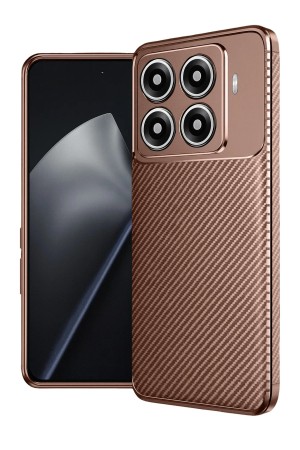 LRZ02 Xiaomi Mi 15T Pro Auto Focus Karbon Kapak - Kahverengi&hellip;