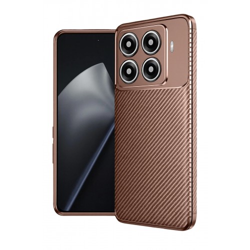 LRZ02 Xiaomi Mi 15T Pro Auto Focus Karbon Kapak - Kahverengi