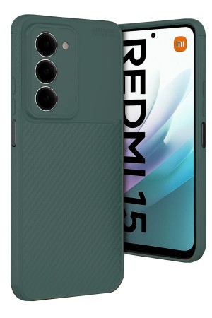 LRZ02 Xiaomi Redmi 15 4G Auto Focus Karbon Kapak - Koyu Yeşil&hellip;