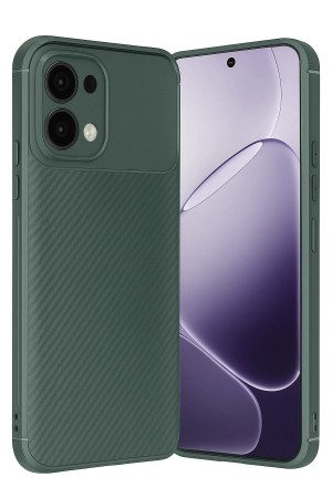 LRZ02 Oppo A6 Pro 4G Auto Focus Karbon Kapak - Koyu Yeşil&hellip;