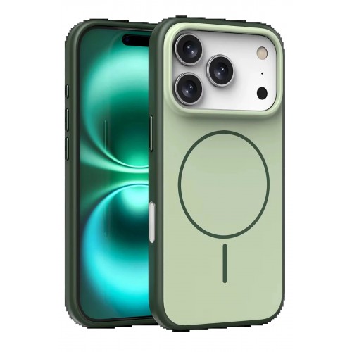 LRZ02 Apple iPhone 17 Pro Neva Magsafe Kapak - Koyu Yeşil