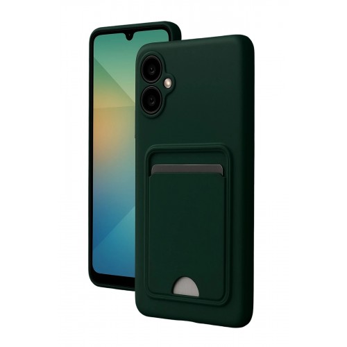 LRZ02 Samsung Galaxy A07 4G Kelvin Kartvizitli Silikon - Koyu Yeşil LRZ02 Samsung Galaxy A07 4G Kelvin Kartvizitli Silikon - Koyu Yeşil