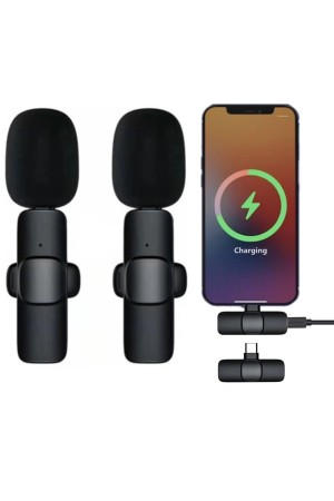 LRZ02 K9 Type-C Uyumlu Mikrofon - Siyah…