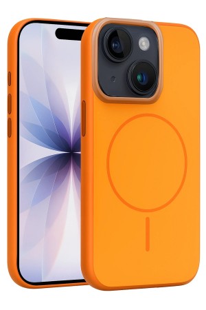 LRZ02 Apple iPhone 14 Neva Magsafe Kapak - Turuncu&hellip;
