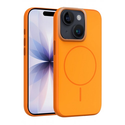LRZ02 Apple iPhone 14 Neva Magsafe Kapak - Turuncu